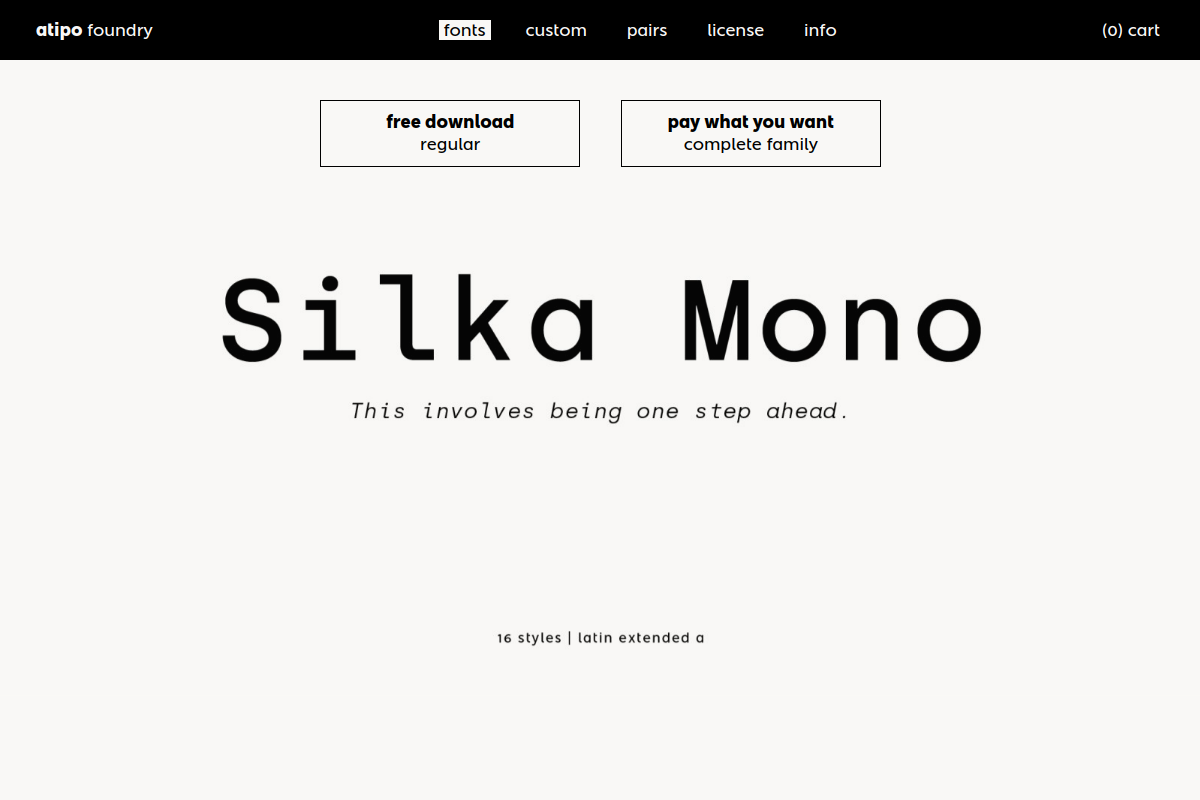 screenshot of silka mono