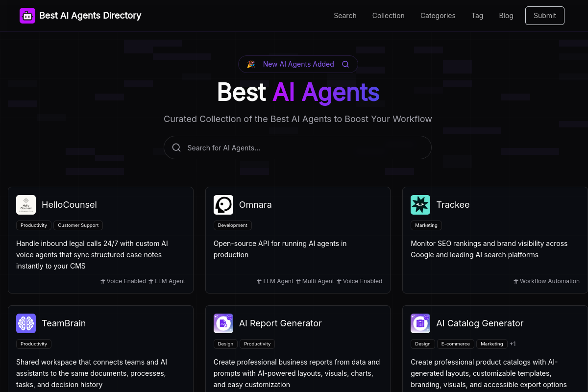 Best AI Agents Directory preview