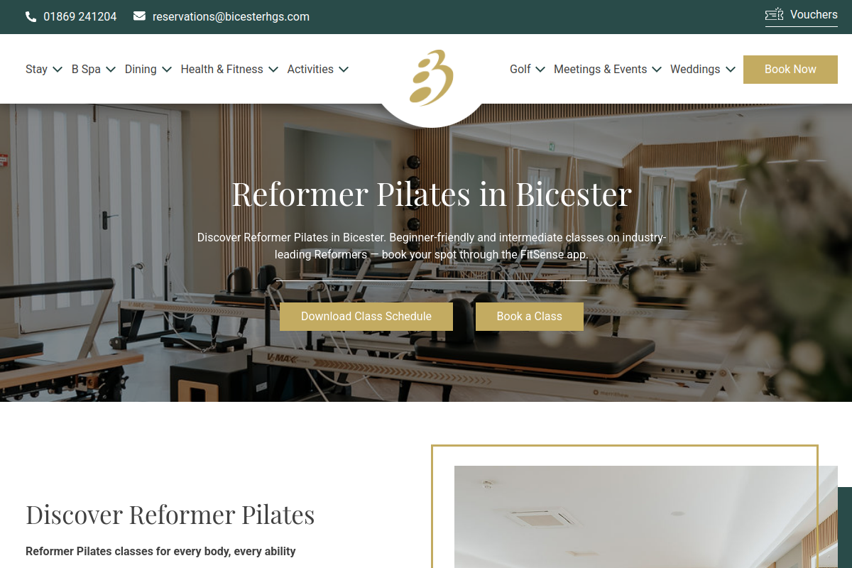 Inside Bicester Hotel Golf & Spa Reformer