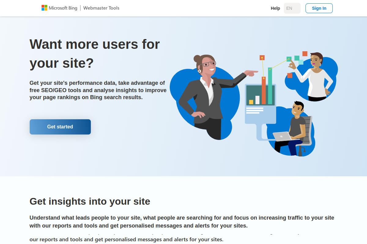 必应站长工具（Bing Webmaster Tools） 网站截图