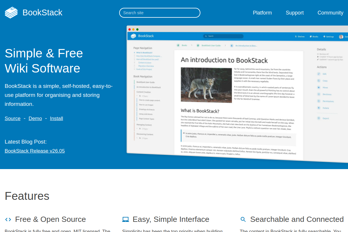 BookStack screenshot