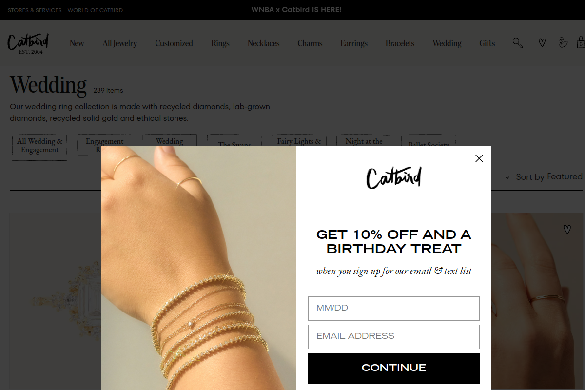 Catbird wedding jewelry