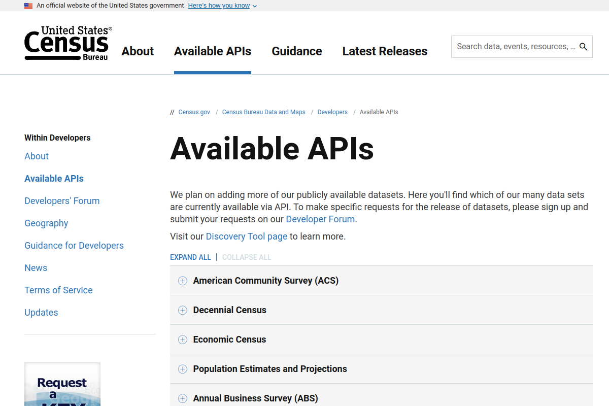 Census.gov preview