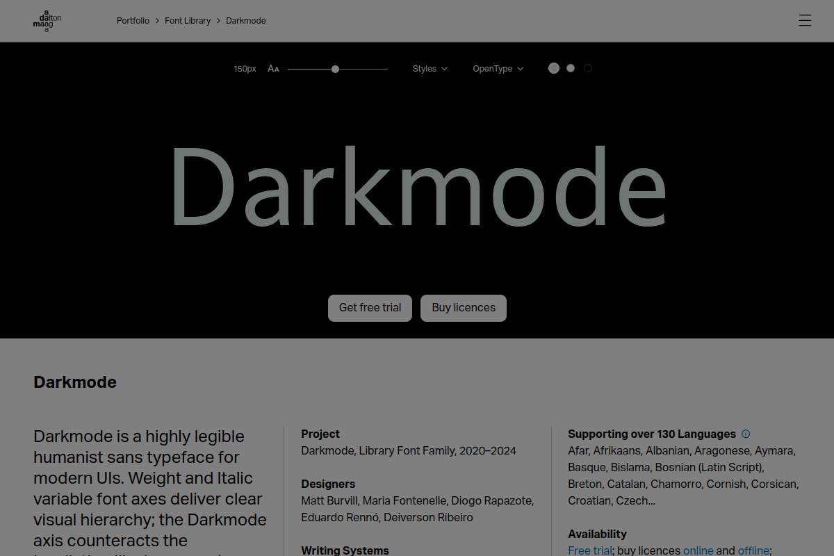 screenshot of Darkmode