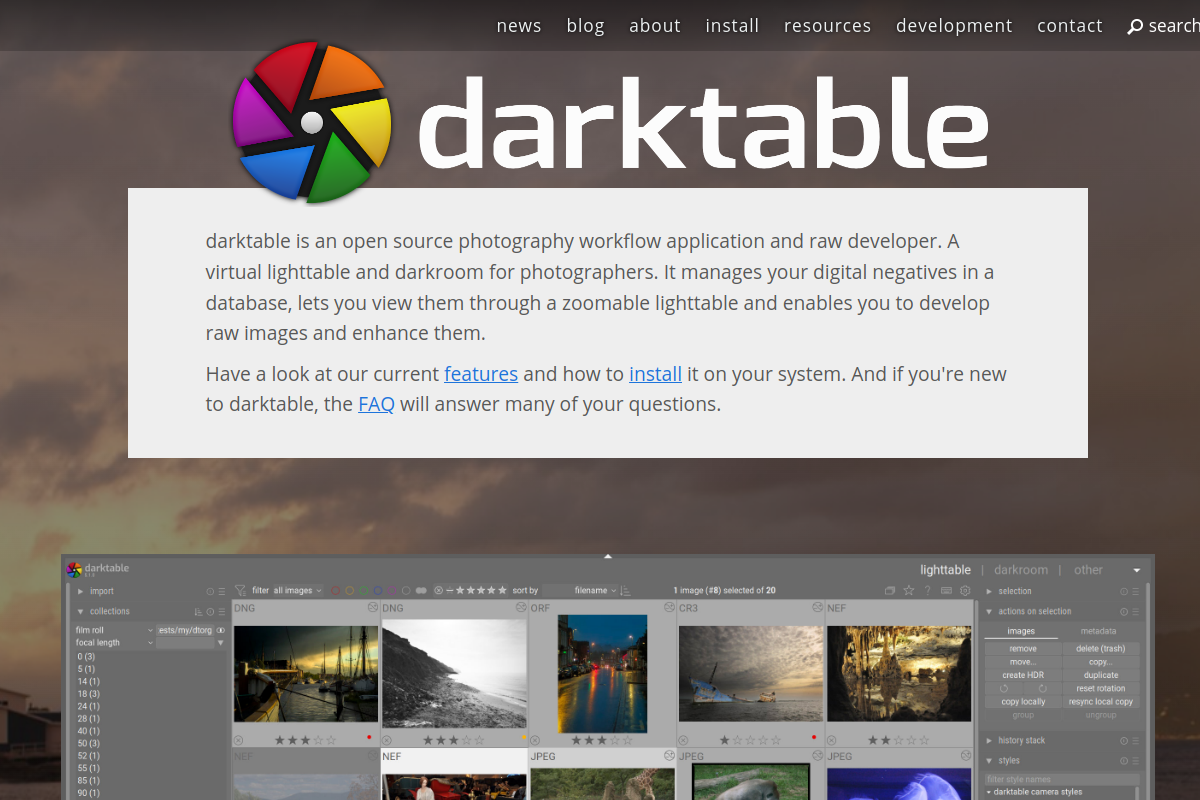 darktable preview