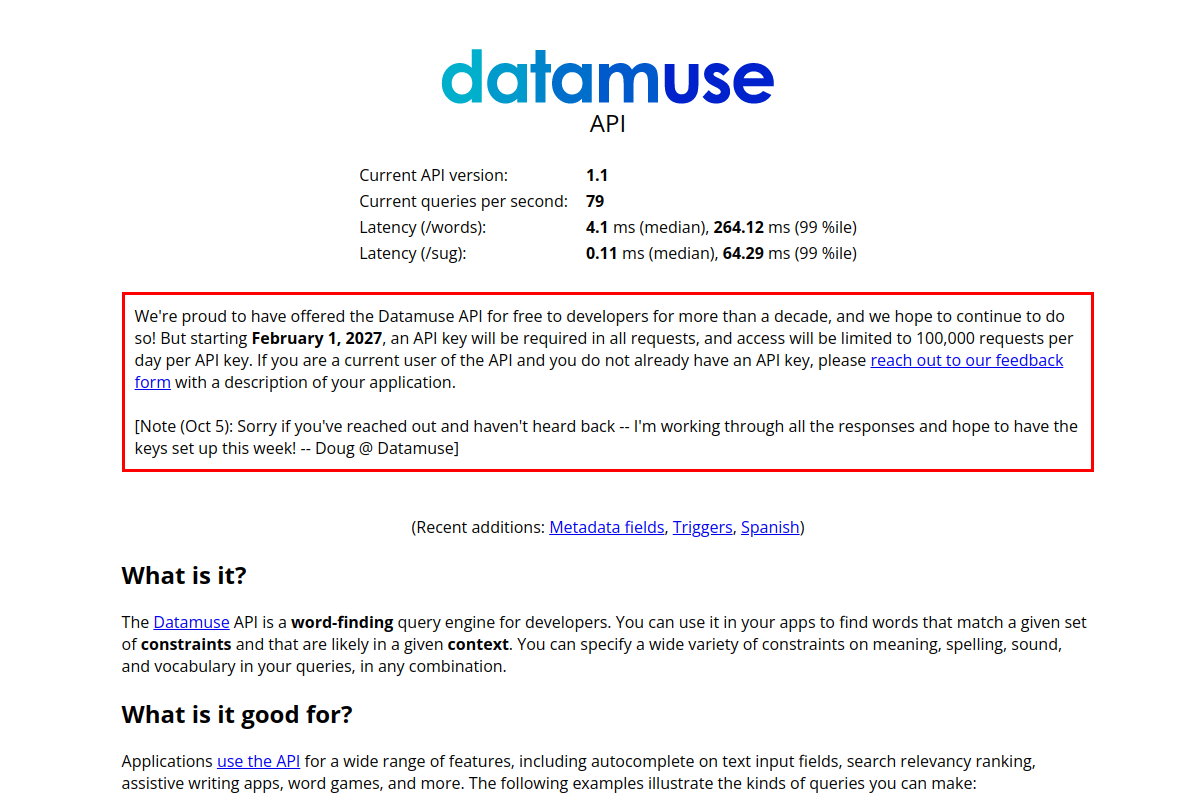 Datamuse preview