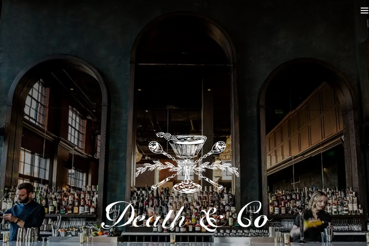 Dated visual capture of the Death & Co public homepage