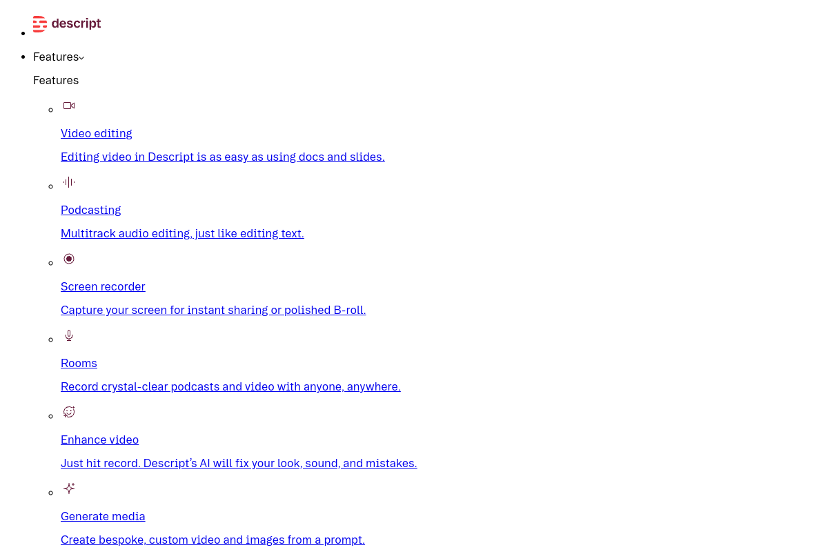 Descript Overdub website screenshot 1