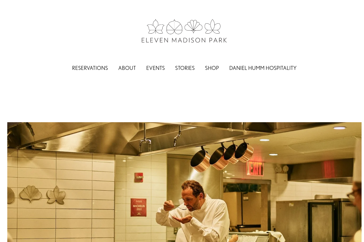 Dated visual capture of the Eleven Madison Park public homepage
