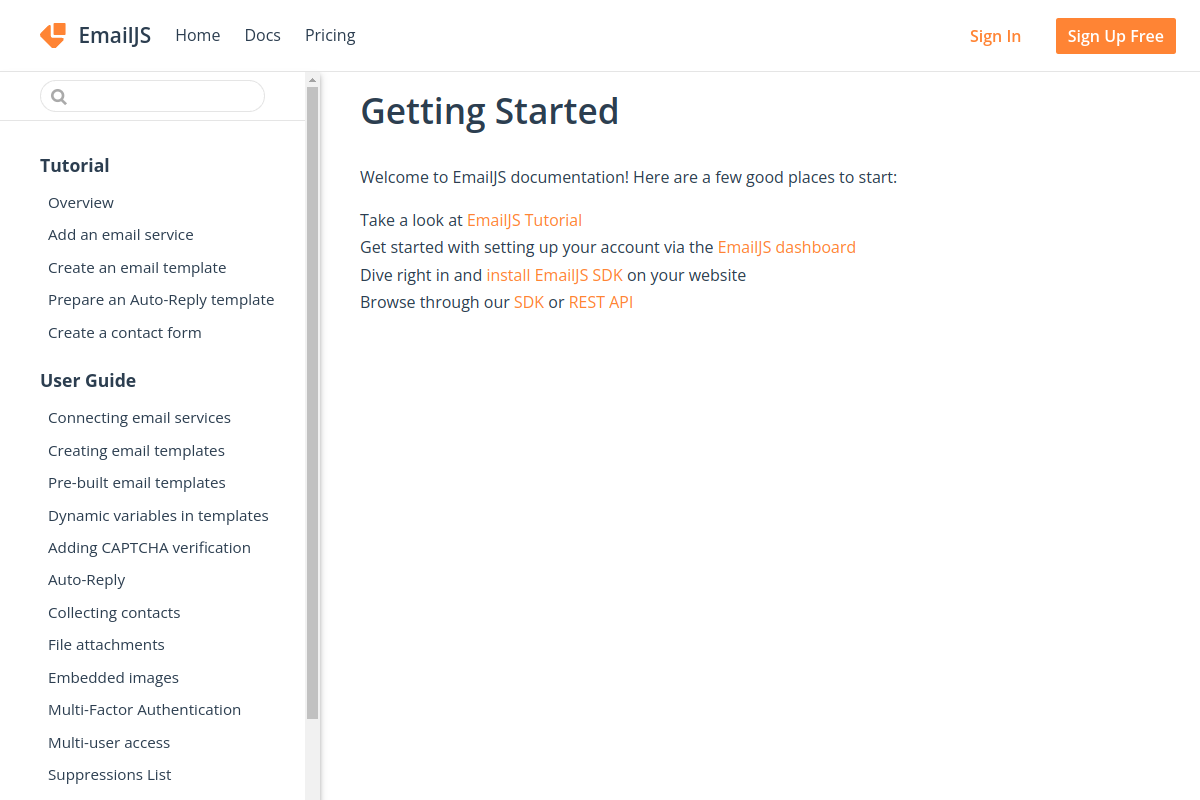 EmailJS preview