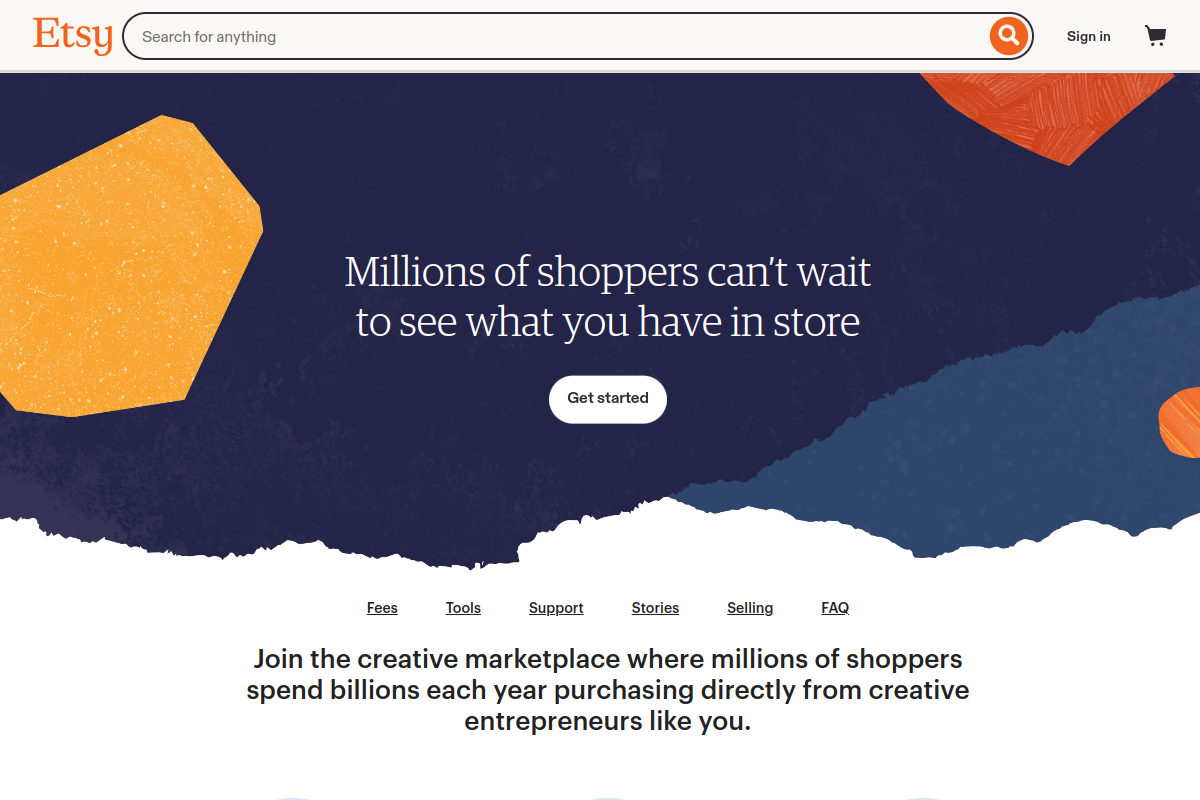 Etsy screenshot