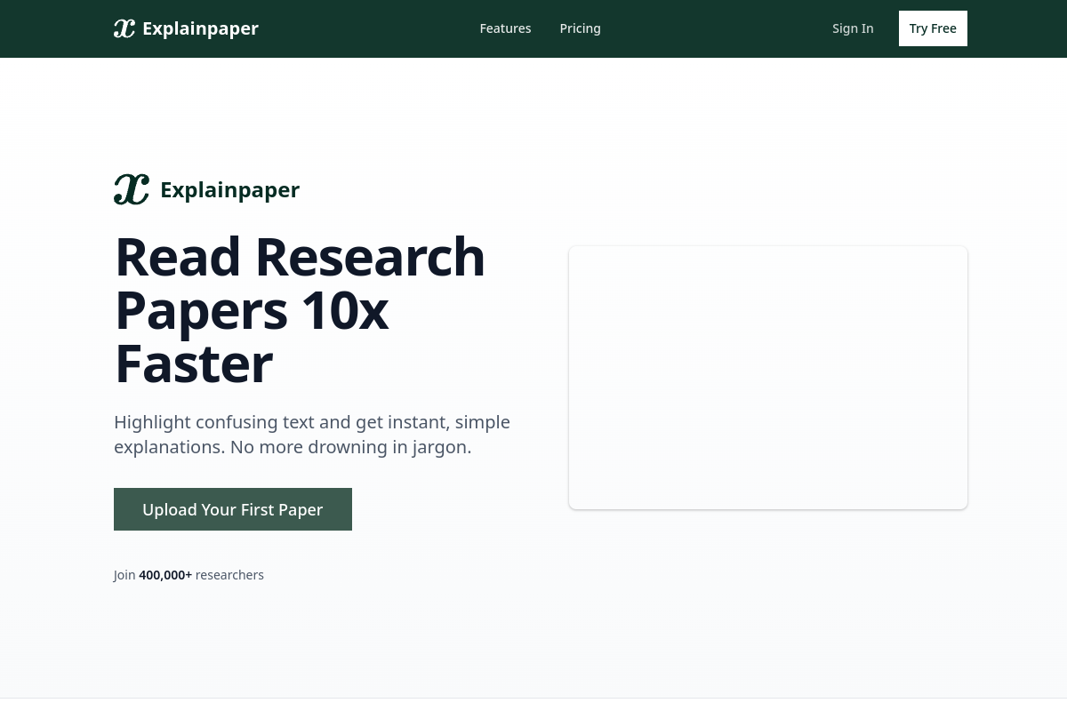Explainpaper website screenshot 1