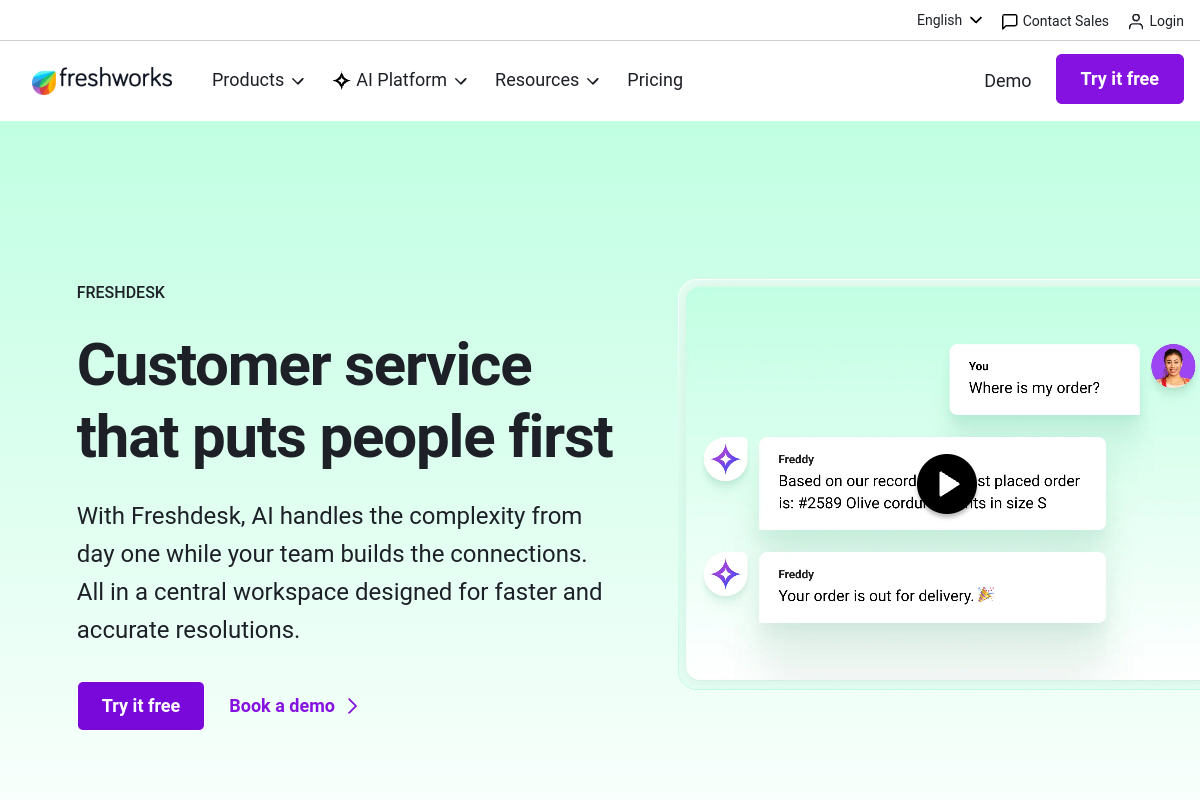 Freshdesk screenshot