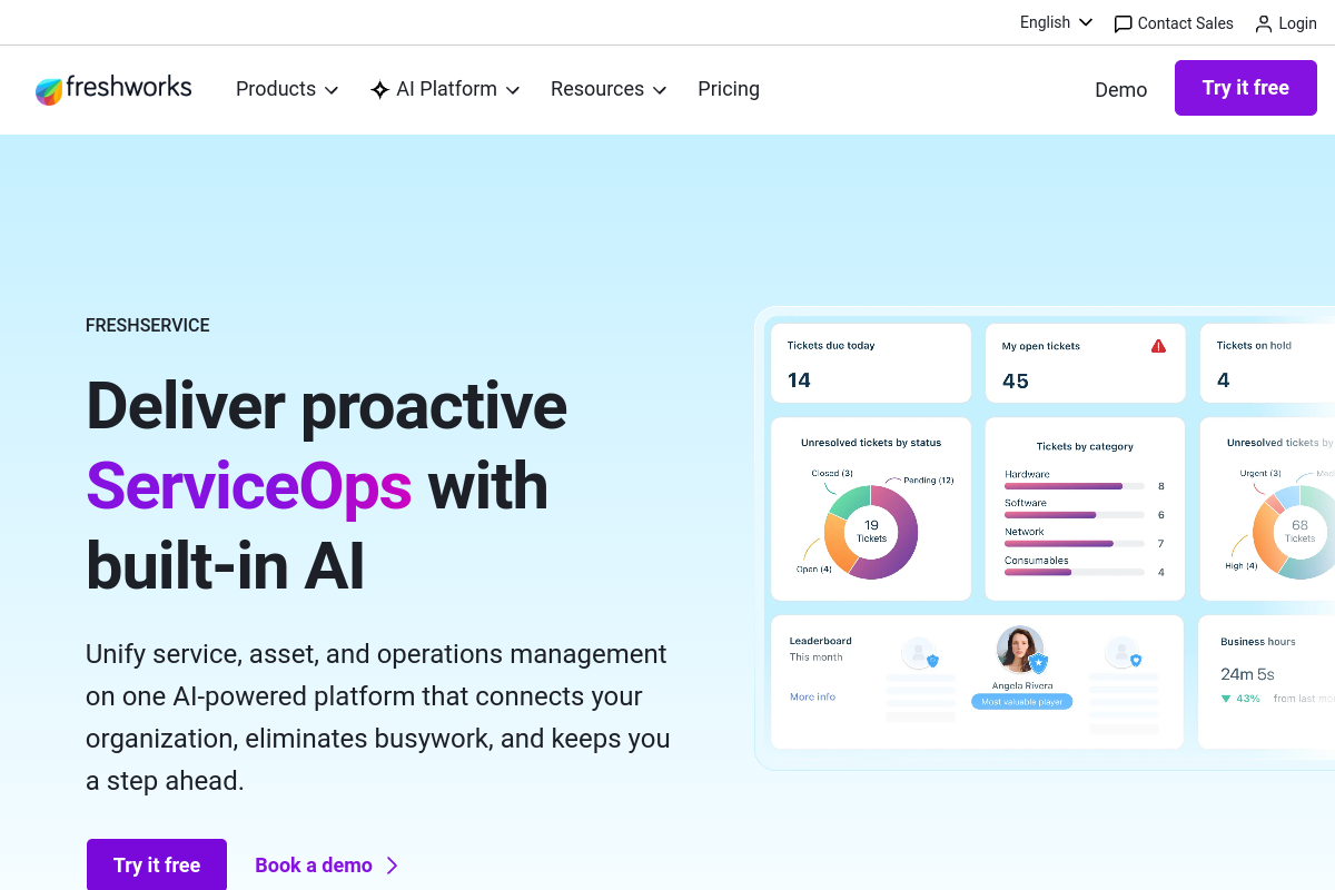 Freshservice screenshot