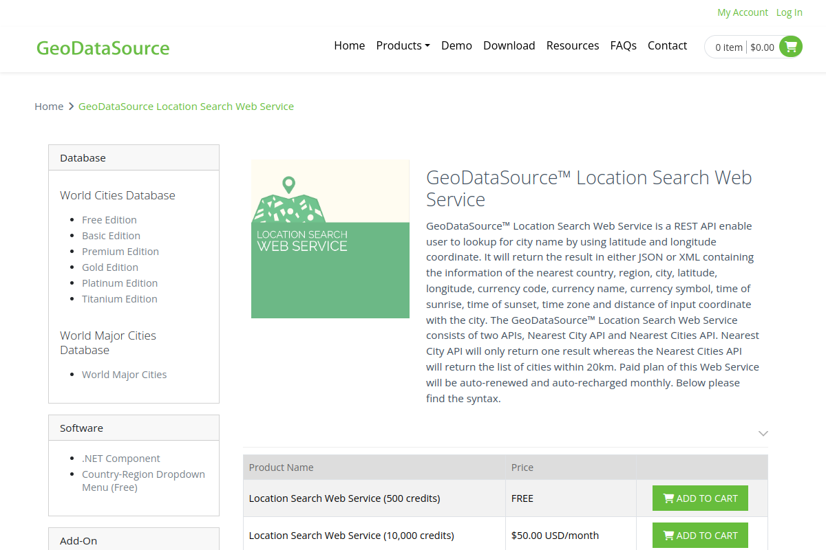 GeoDataSource preview