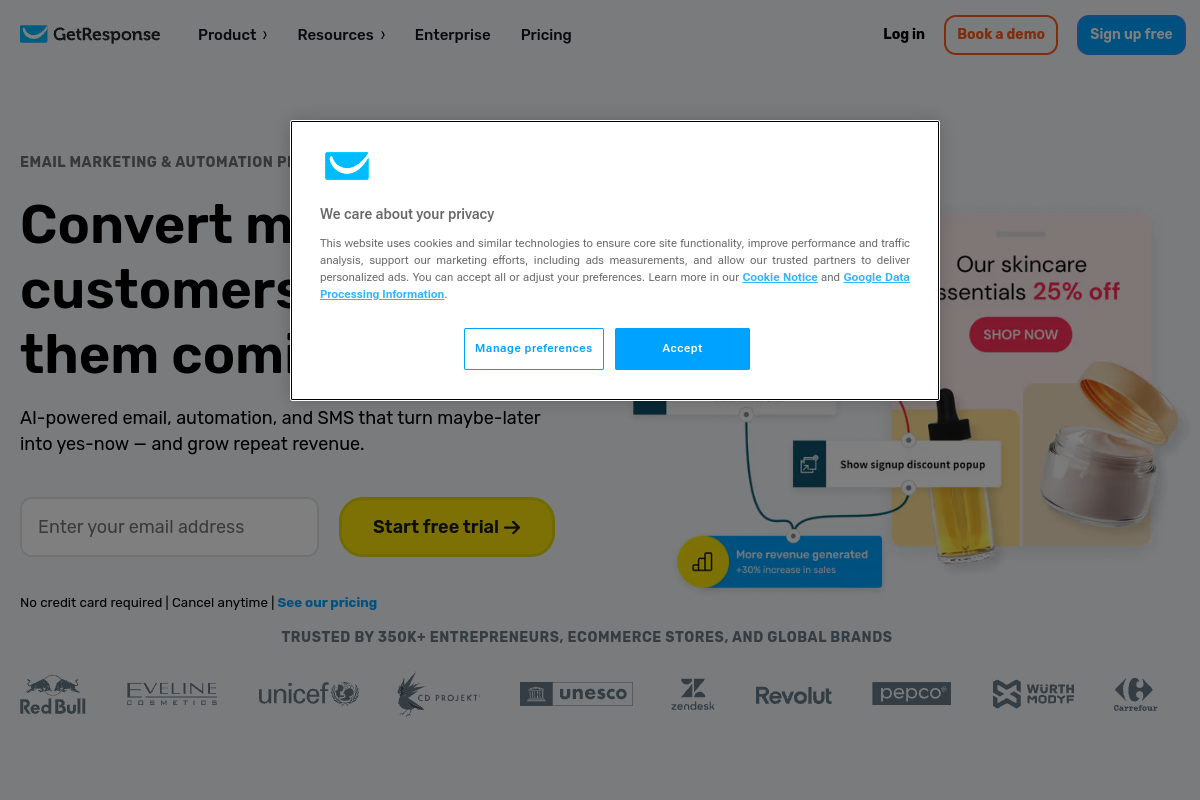 GetResponse screenshot