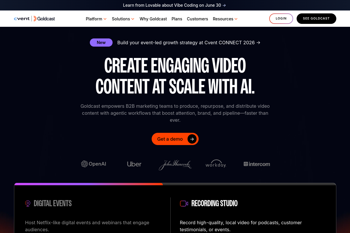 Goldcast screenshot