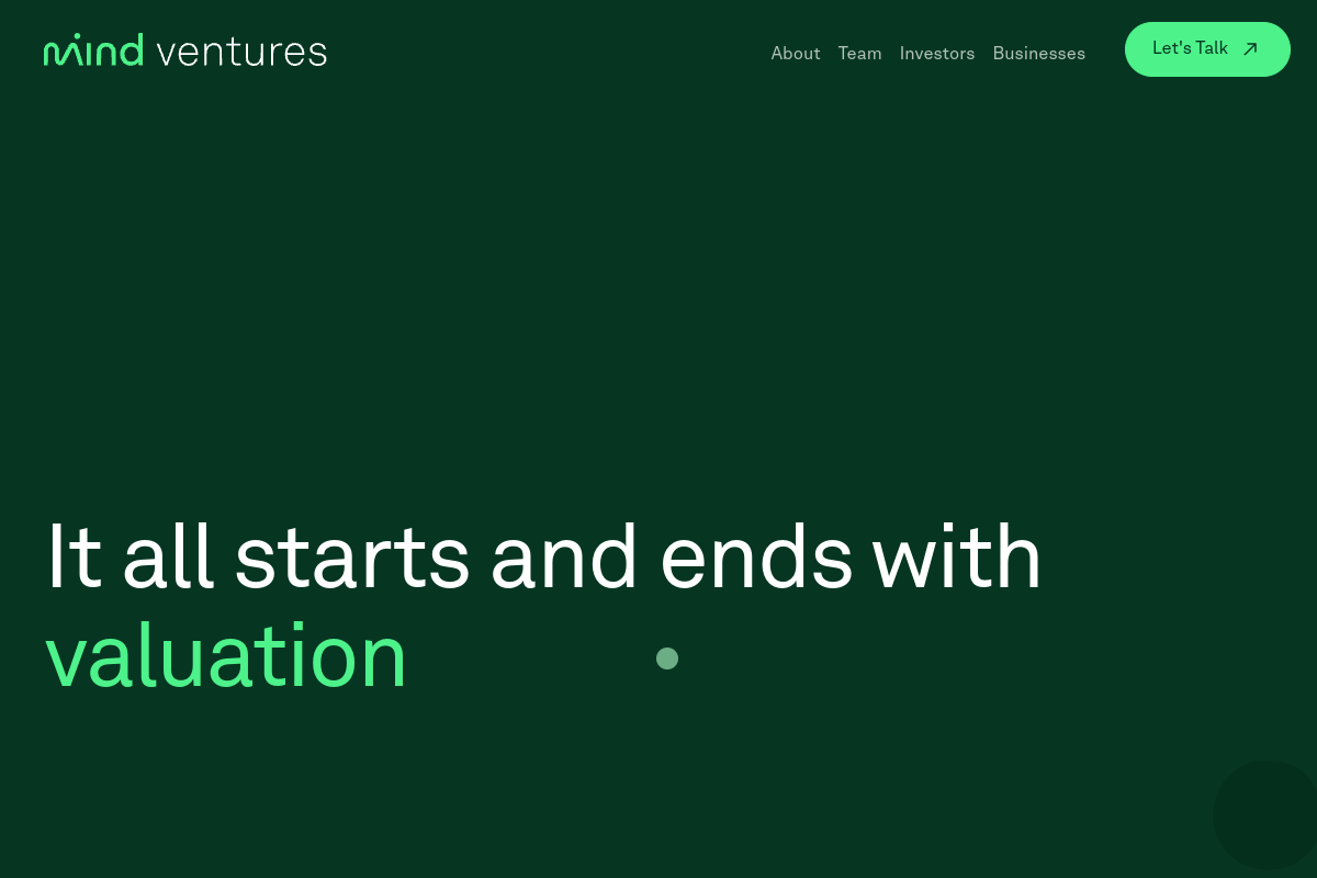 Mind Ventures website screenshot