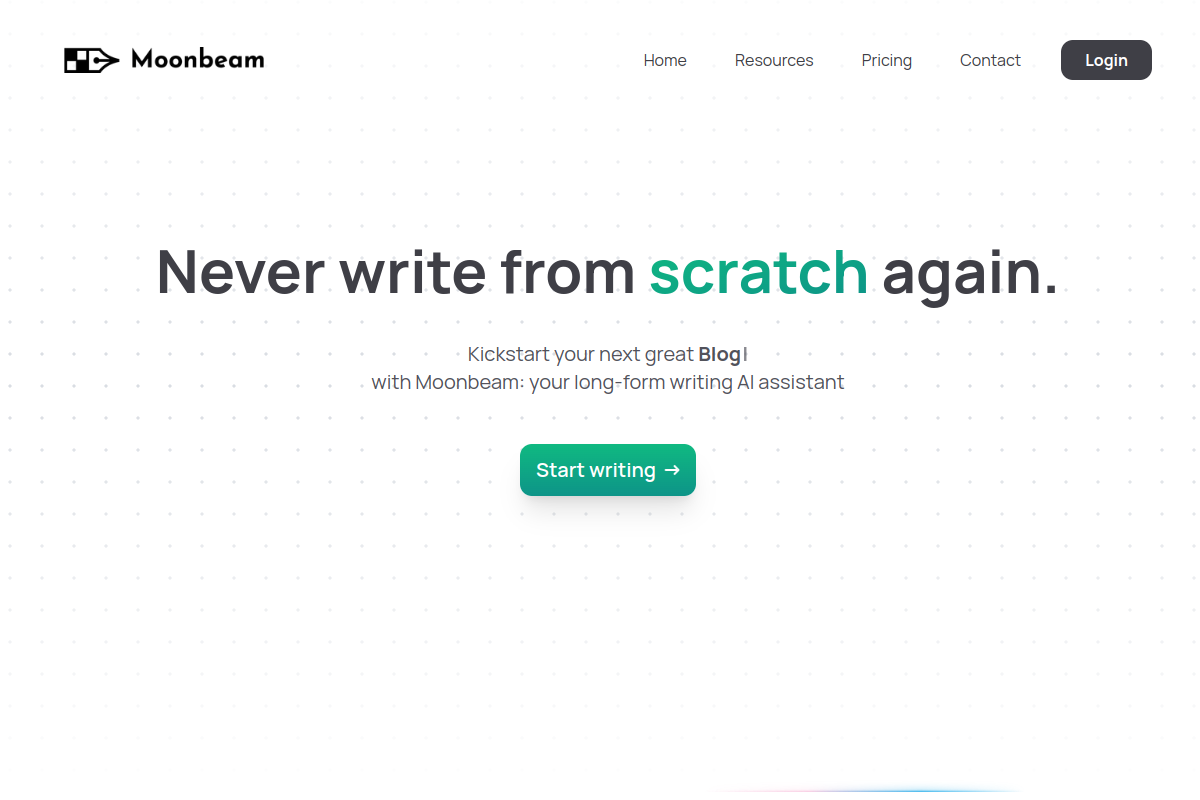 Moonbeam website screenshot 1