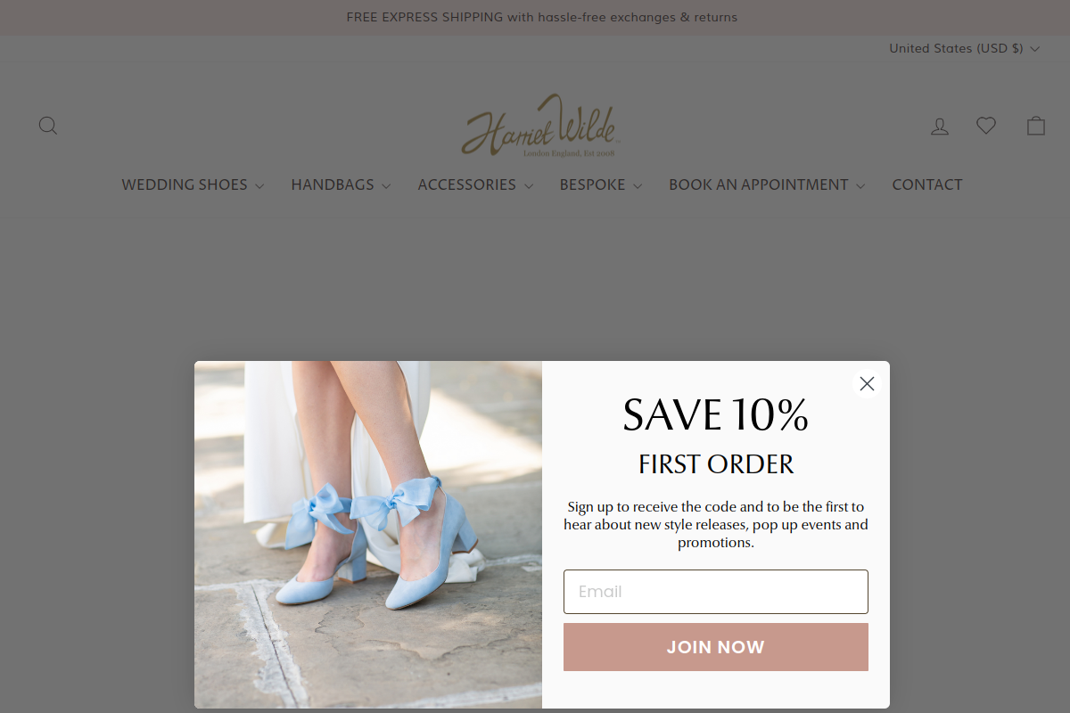 Harriet Wilde bridal shoes