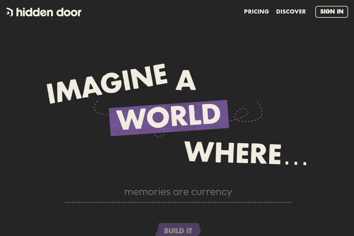 Hidden Door website screenshot 1