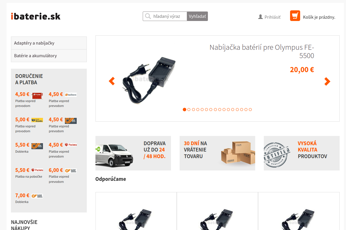 Náhľad e-shopu iBatérie