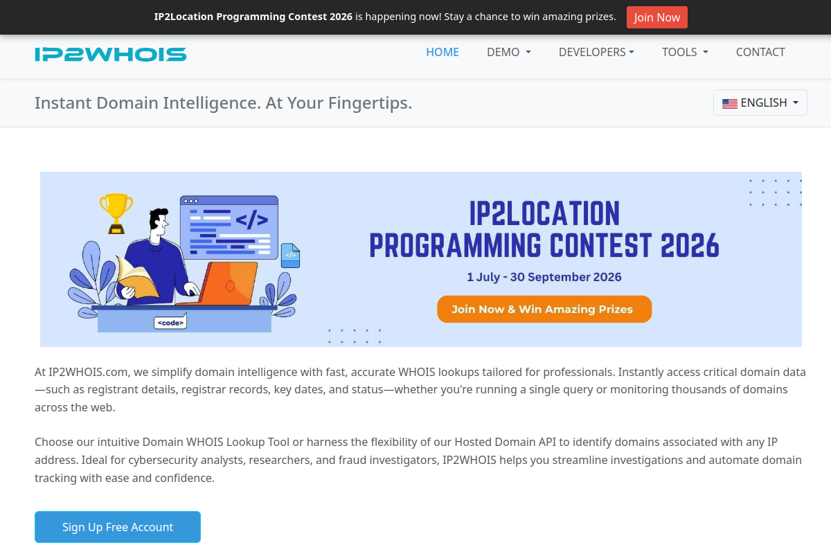 IP2WHOIS Information Lookup preview