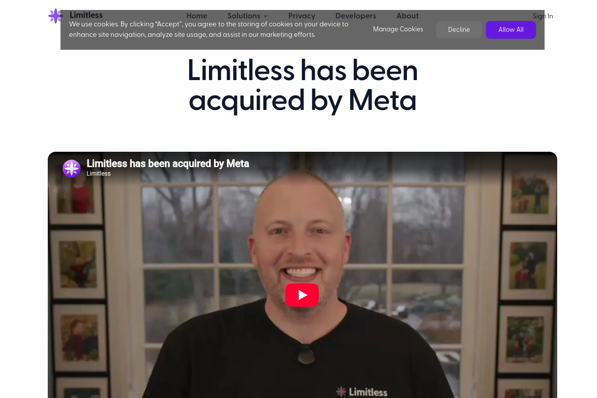 Limitless website screenshot 1