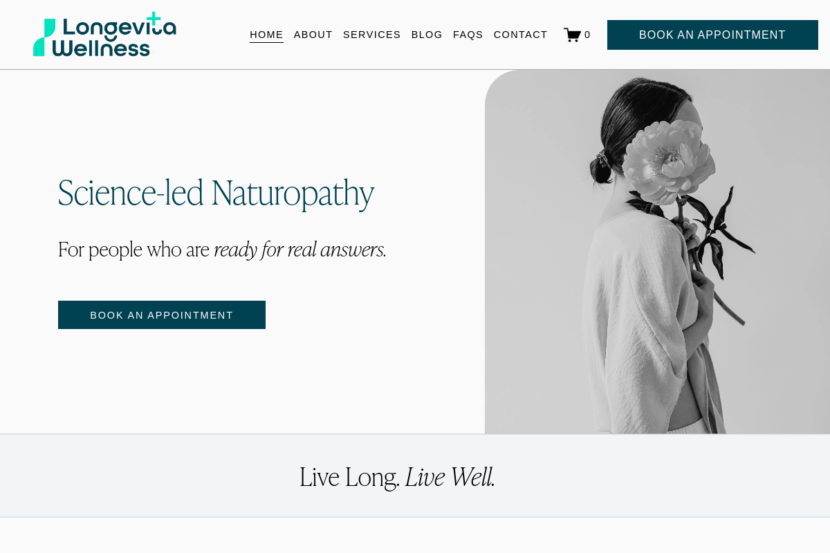 Live preview of longevitawellness.com.au