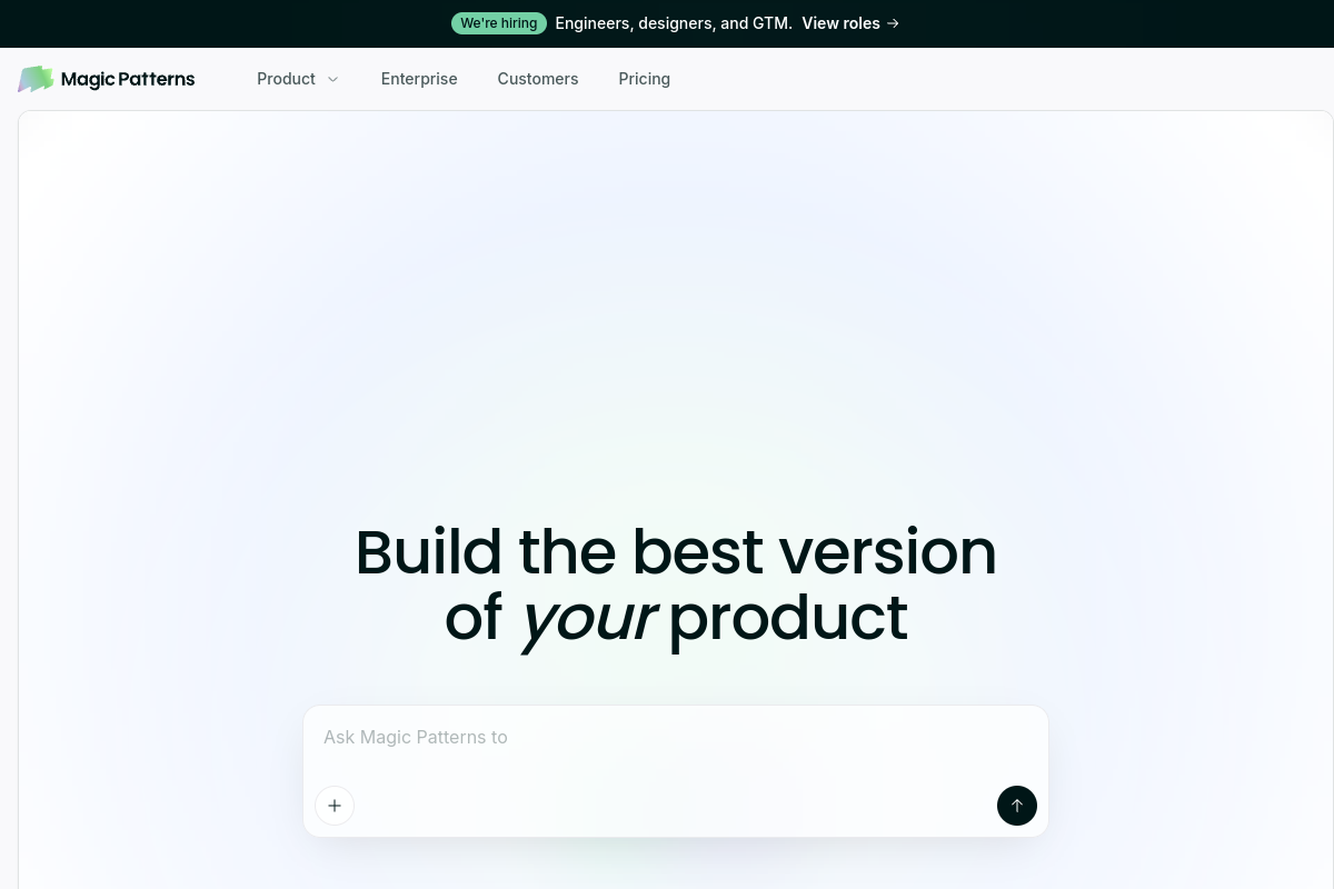 Magic Patterns website screenshot 1