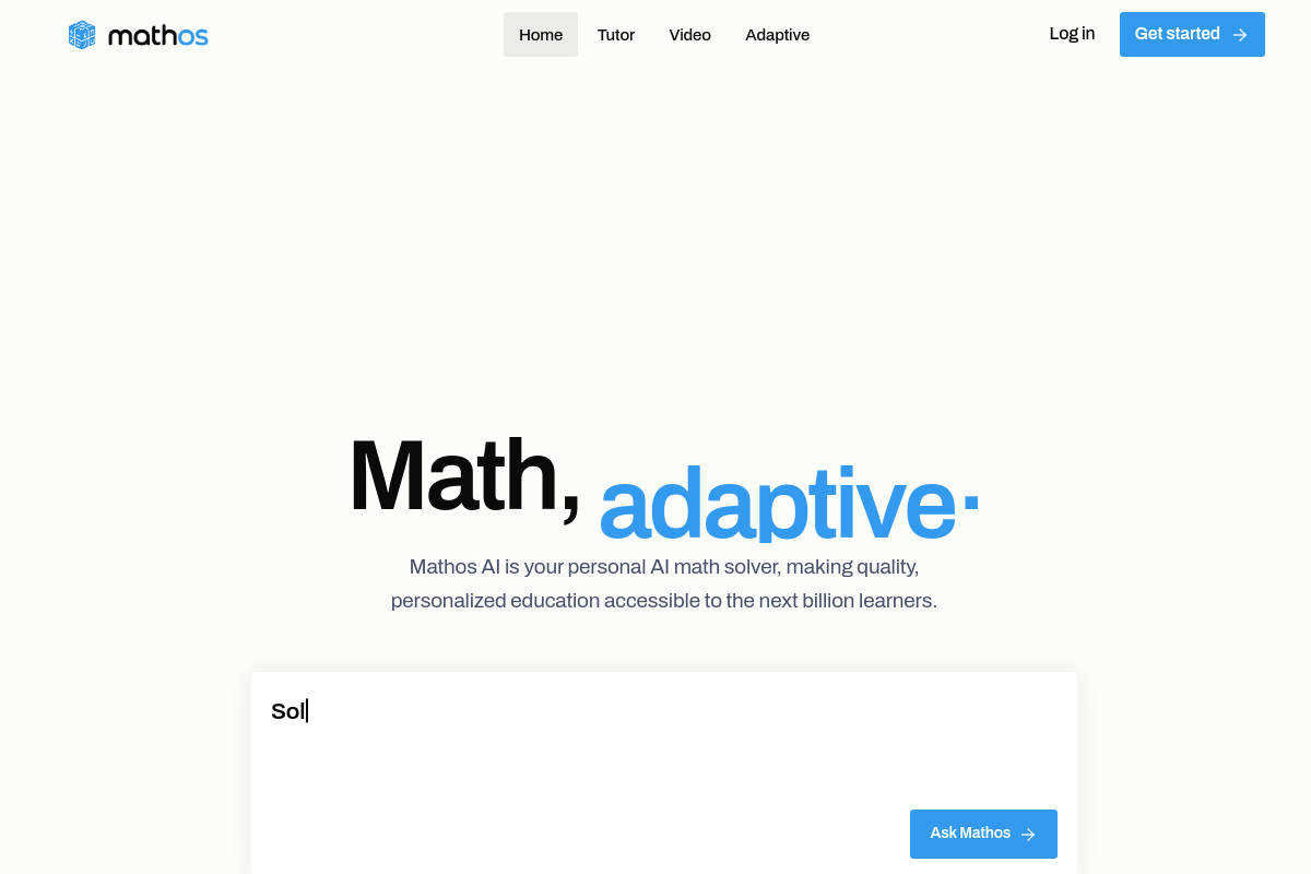 Mathos AI website screenshot 1