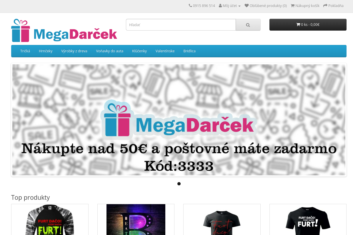 Náhľad e-shopu MegaDarček