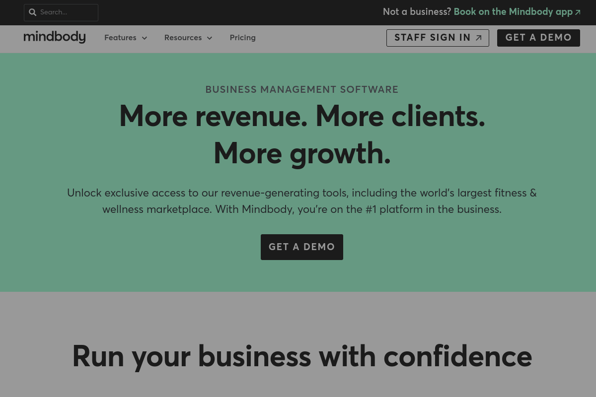 Mindbody screenshot