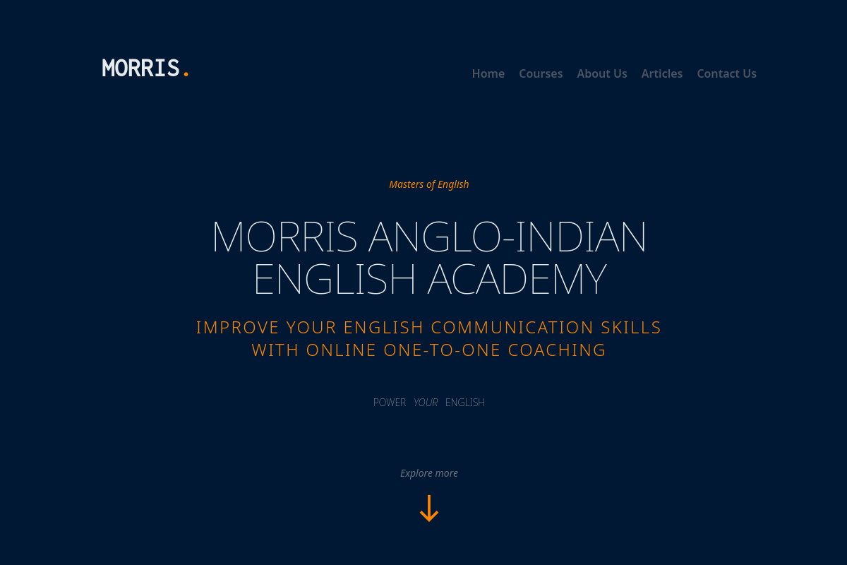 Morris English Academy site screenshot