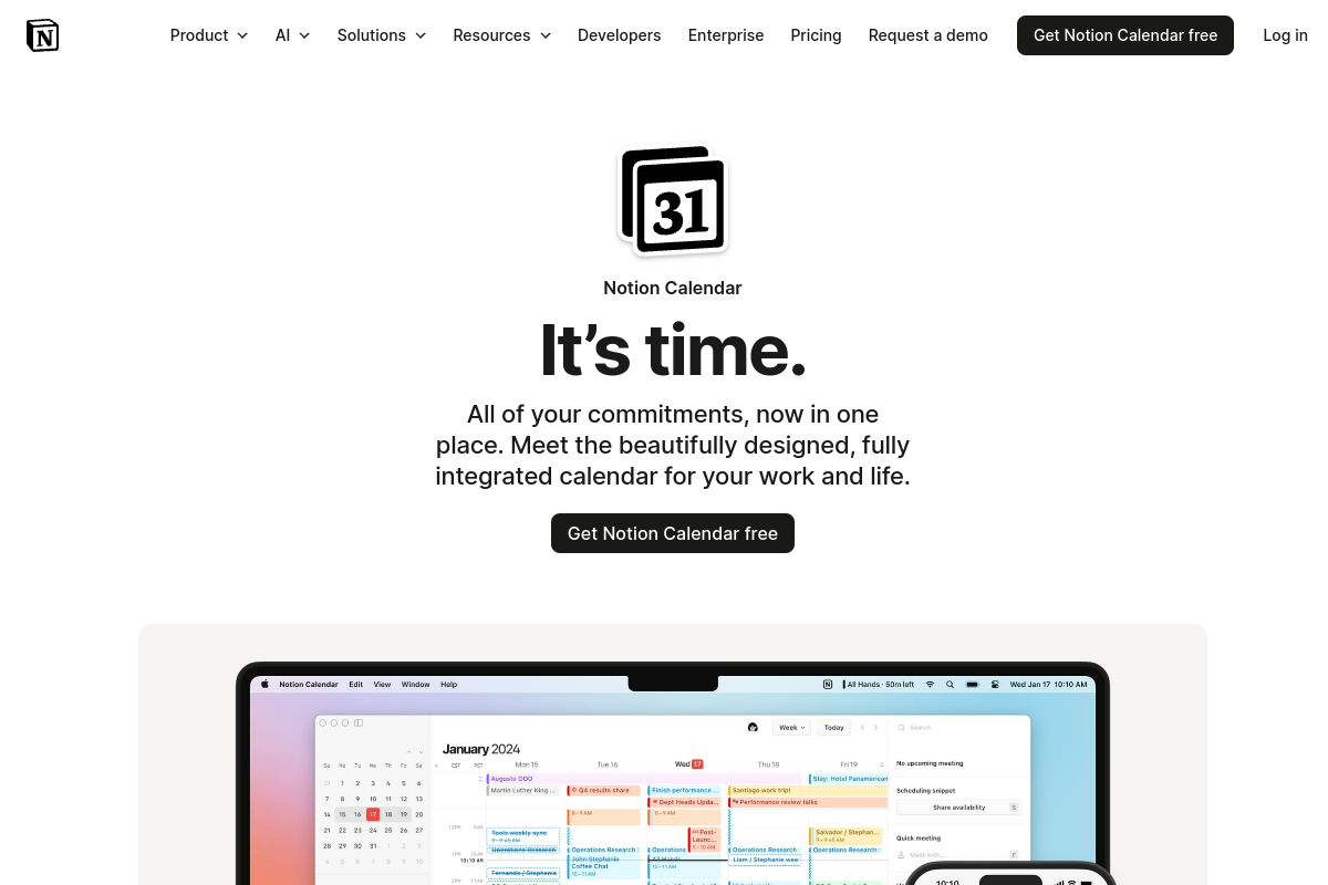 Notion Calendar screenshot