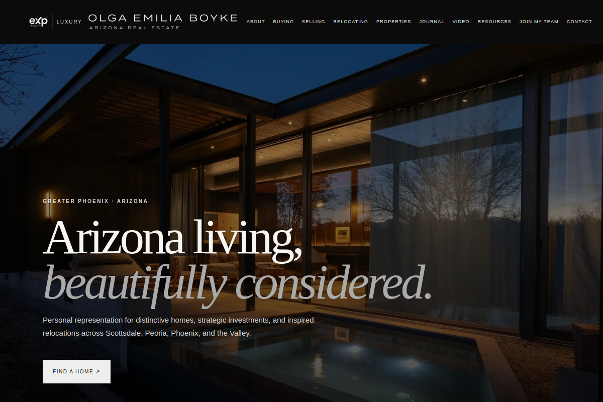 Olga Boyke website screenshot