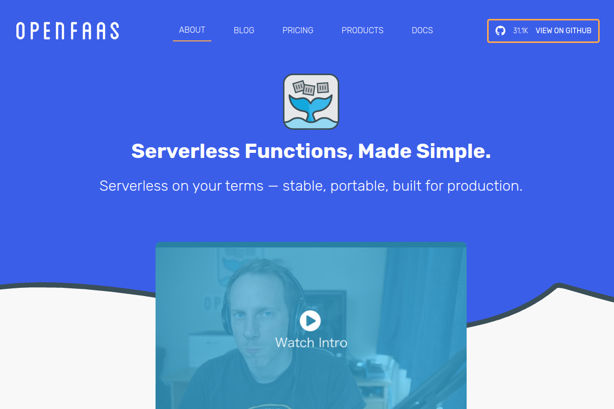 Screenshot of openfaas.com