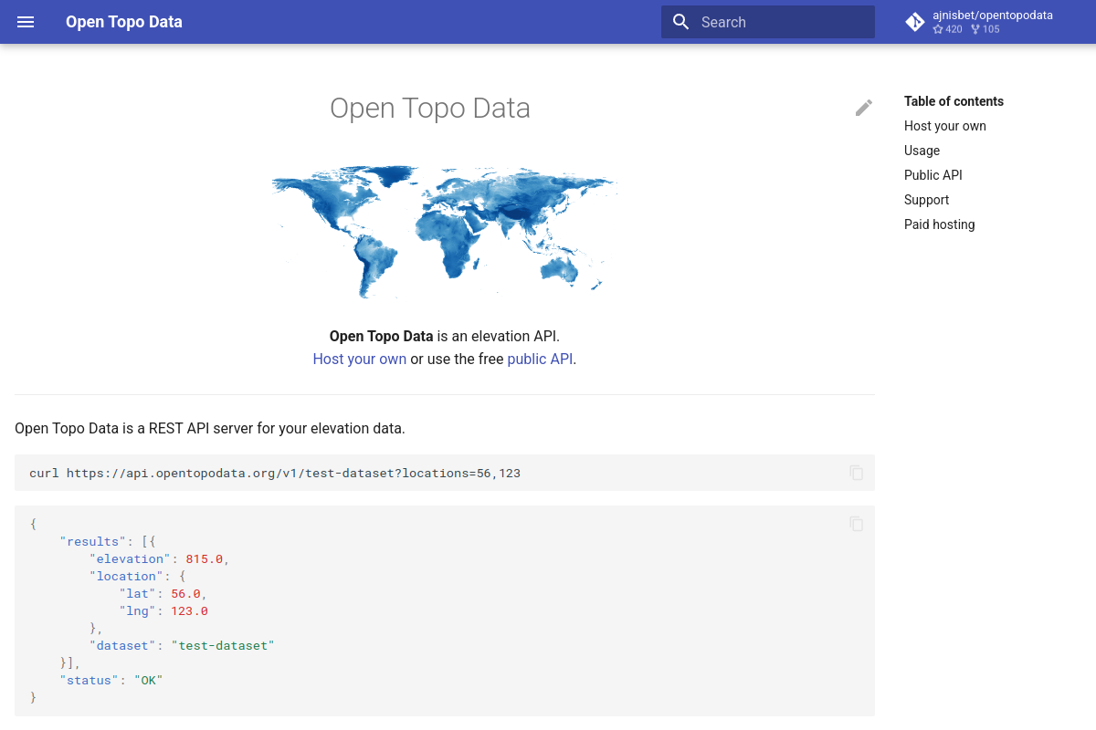 Open Topo Data preview