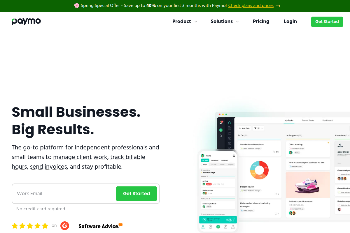 Paymo screenshot