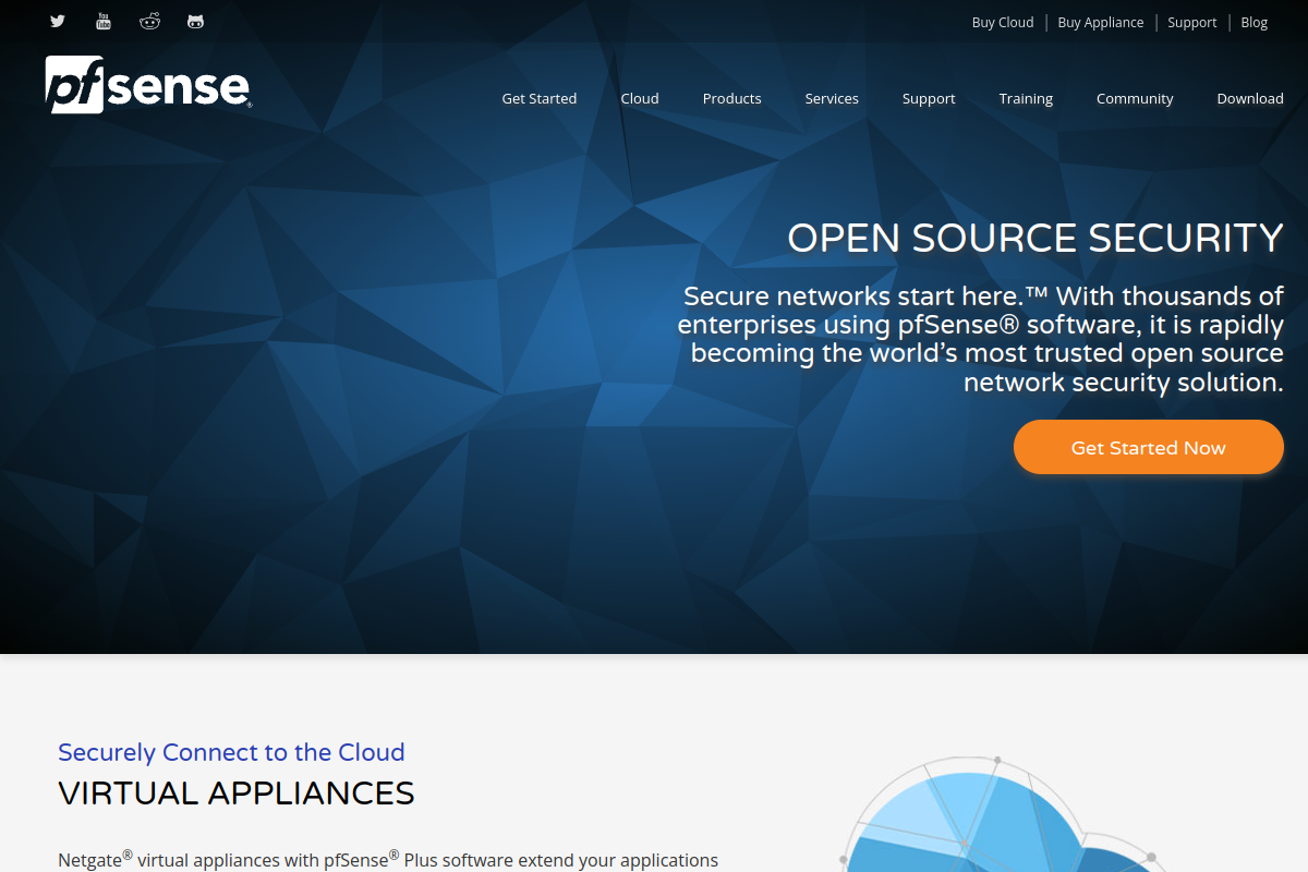 Screenshot of pfsense.org