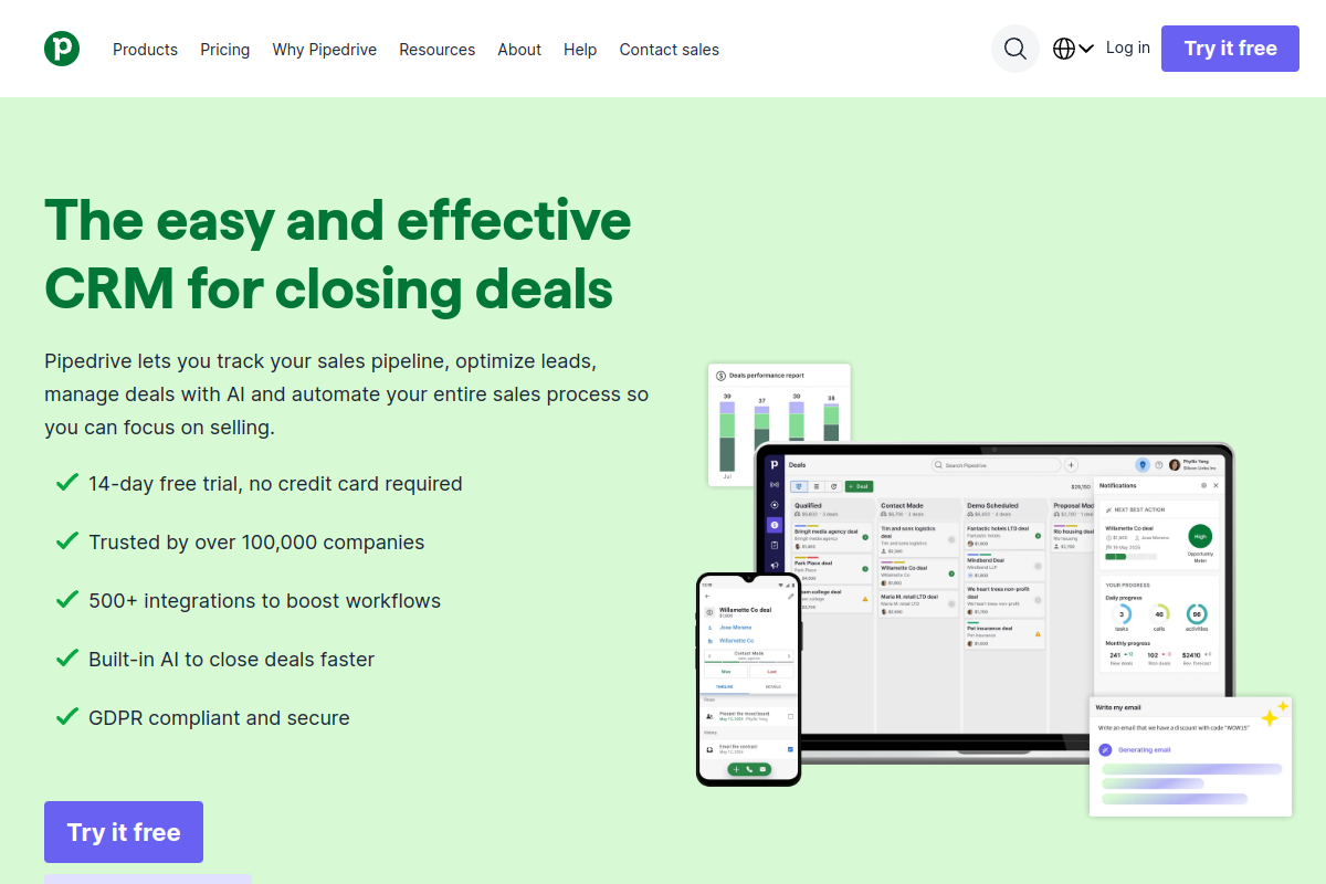 Pipedrive screenshot