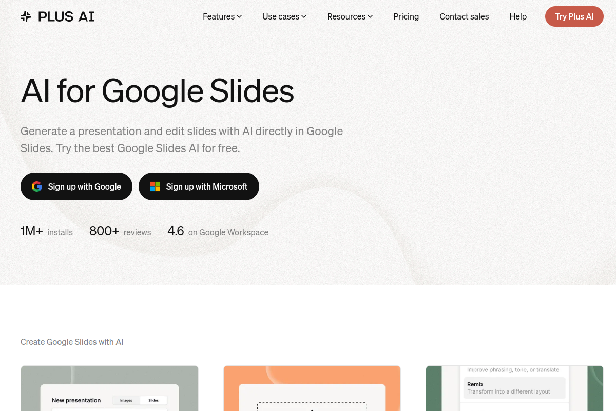 Plus AI for Google Slides preview