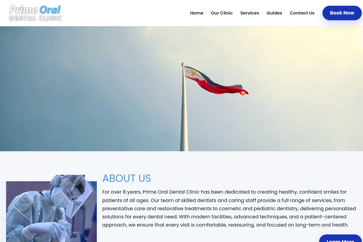 Prime Oral Dental Clinic homepage preview