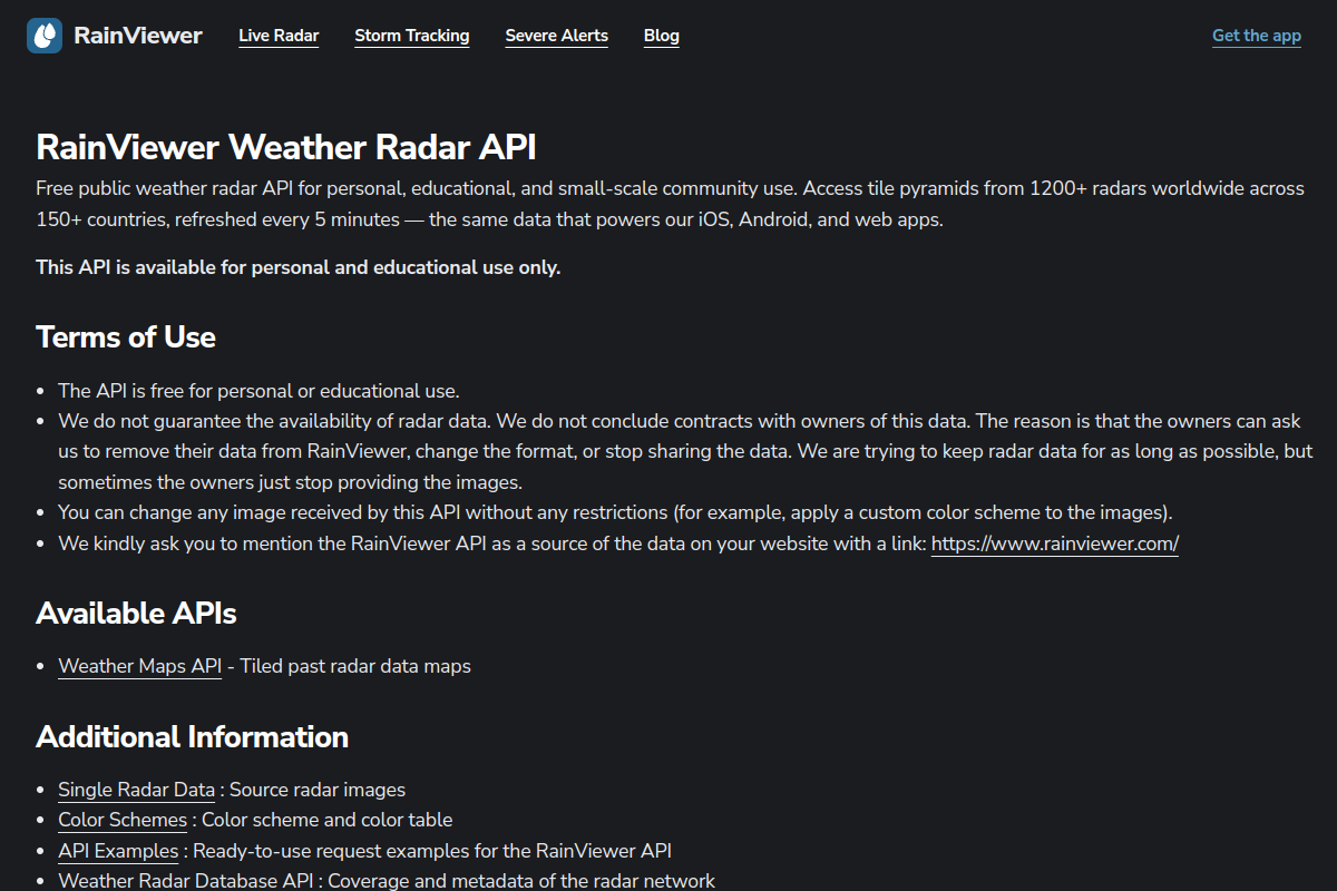 RainViewer preview