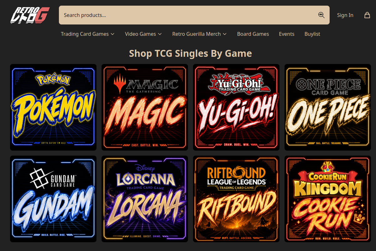 Retro Guerrilla homepage preview