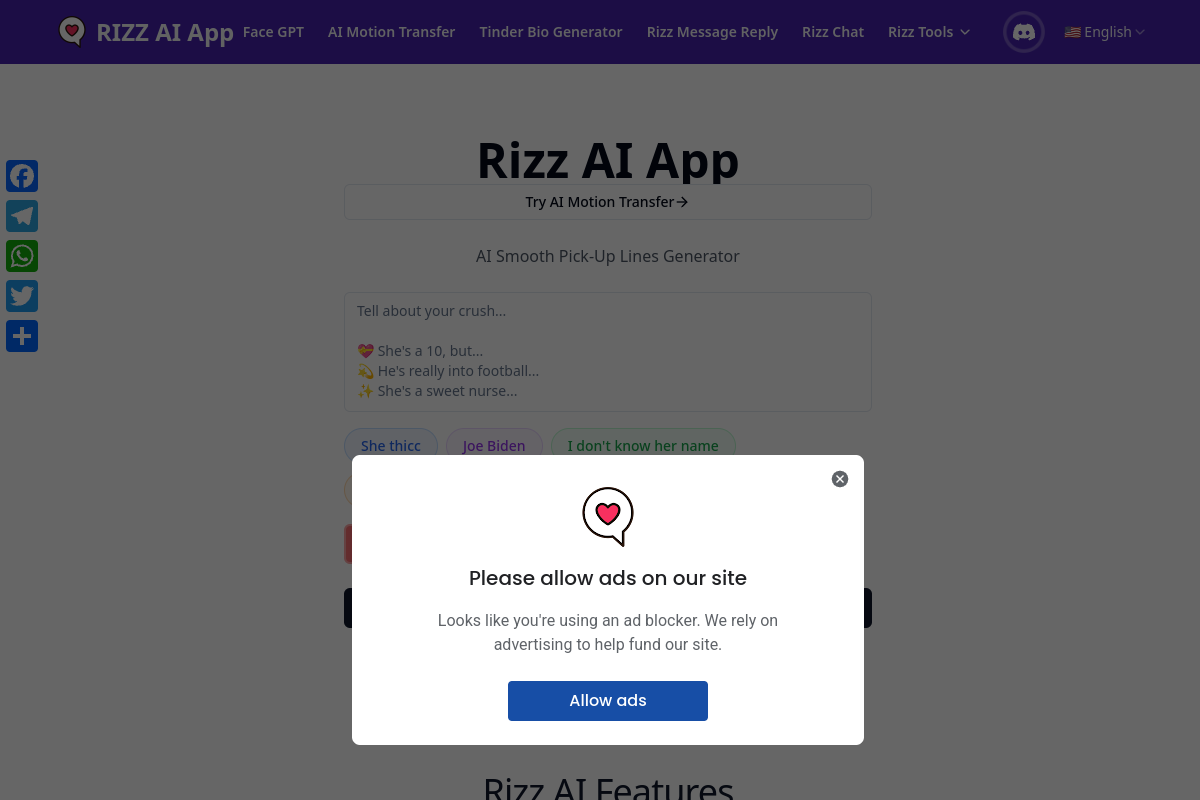 Rizz AI preview