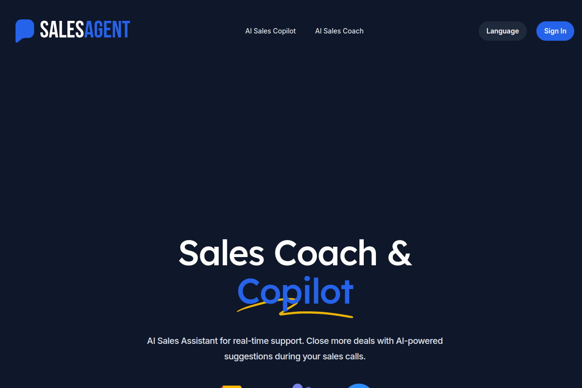 SalesAgent Chat website screenshot 1