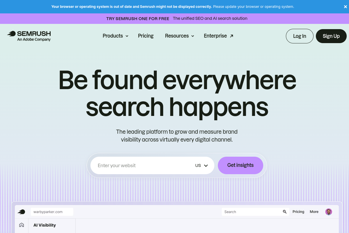 Semrush screenshot