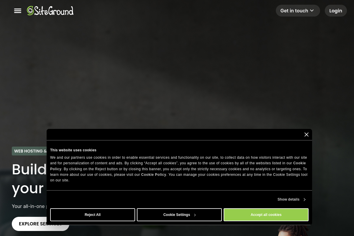 SiteGround screenshot