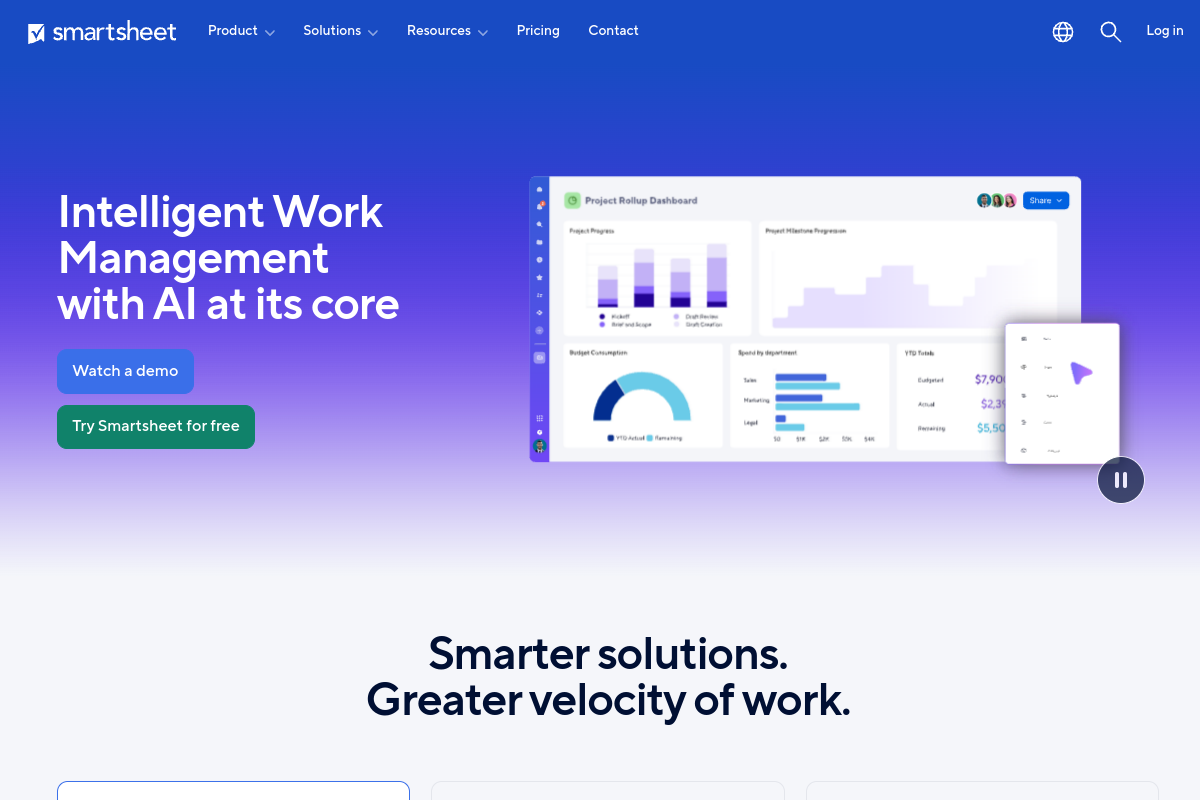 Smartsheet screenshot